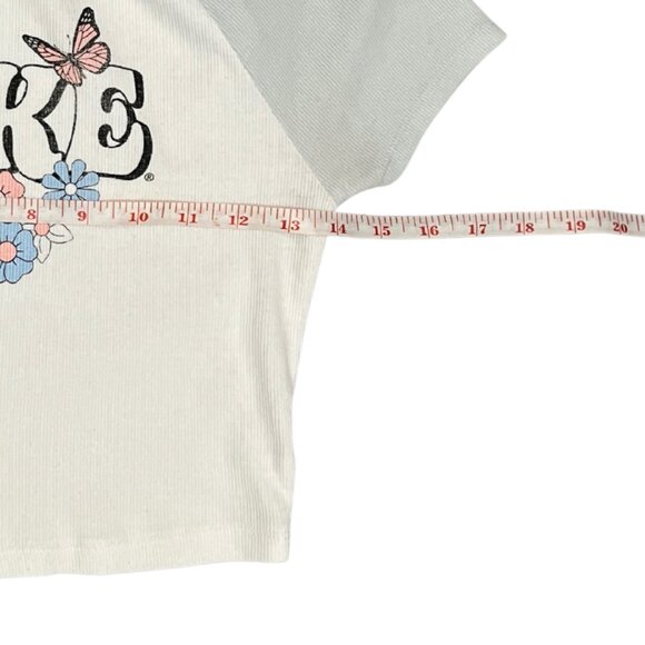 Aero x Coca-Cola Crop Top Graphic Tee Size M Y2K Butterfly Floral Vintage 90s - Picture 5 of 9